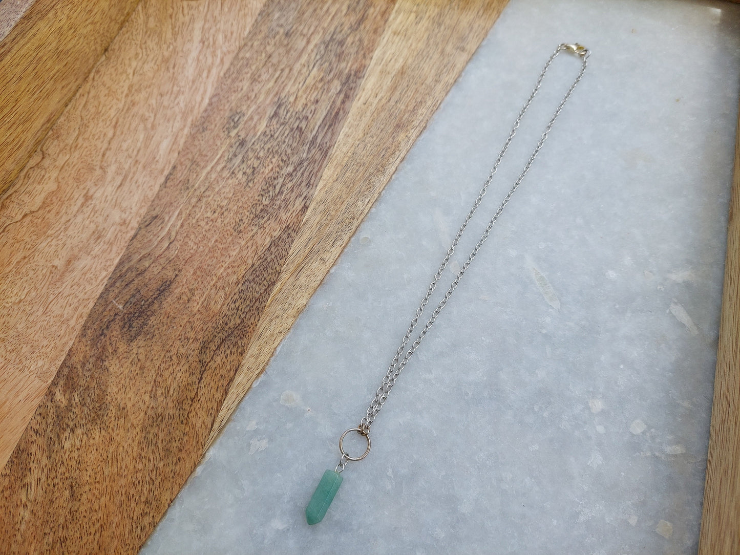 Small Aventurine Pendant, Aventurine Jewelry, Stone Necklace, Geode Necklace, Geode Jewelry, Aventurine Necklace, Aventurine Drop Necklace