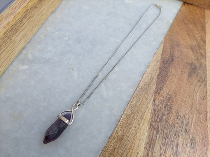 Fluorite Necklace, Fluorite Jewelry, Fluorite Fashion, Fluorite Pendant, Silver Necklace, Silver Accessories, Fluorite Geode