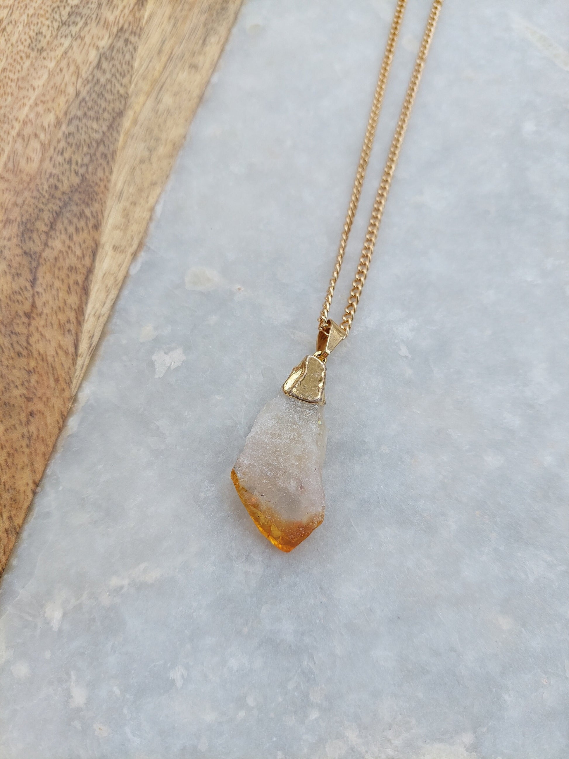 Gifts for Her, Citrine Necklace, Citrine Jewelry, Raw Cut Citrine, Orange Jewelry, Citrine Accessories, Gold Necklace