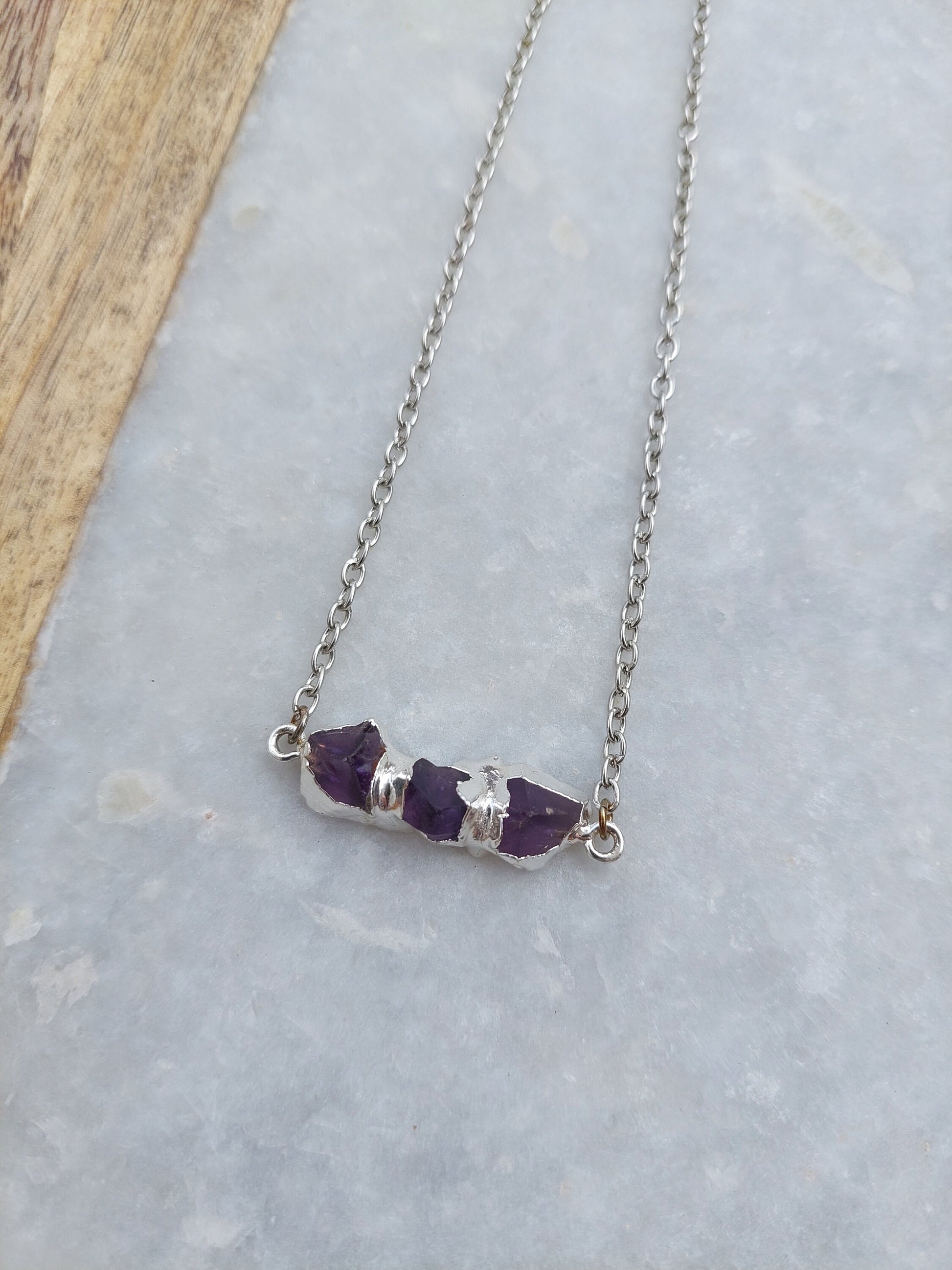 Amethyst Necklace, Amethyst Jewelry, Gifts for Her, Holiday Gifts, Natural Cut Amethyst, Semi Precious Jewelry, Amethyst Accessories