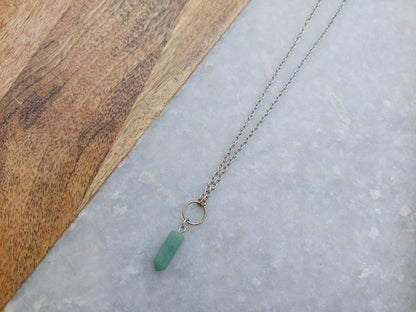 Small Aventurine Pendant, Aventurine Jewelry, Stone Necklace, Geode Necklace, Geode Jewelry, Aventurine Necklace, Aventurine Drop Necklace