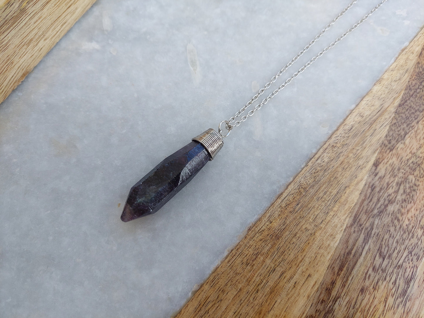 Fluorite Necklace, Fluorite Jewelry, Fluorite Fashion, Fluorite Pendant, Silver Necklace, Silver Accessories, Fluorite Accessories