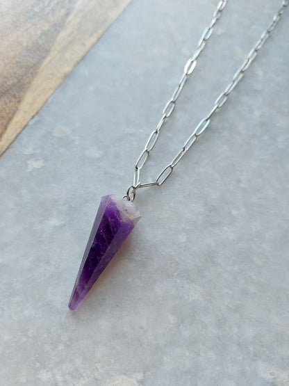 Amethyst Spike Necklace