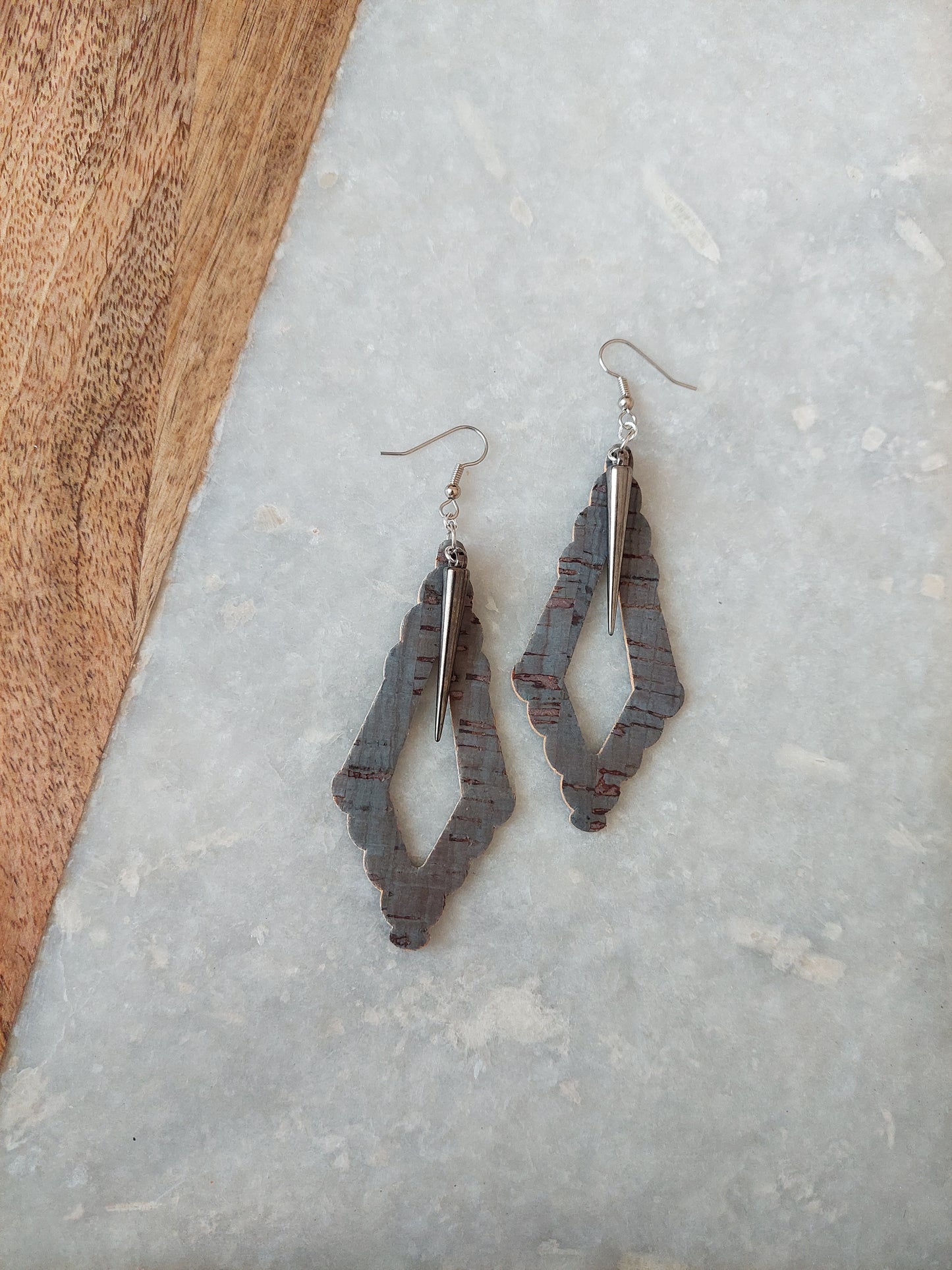 Cork Earrings with Spike