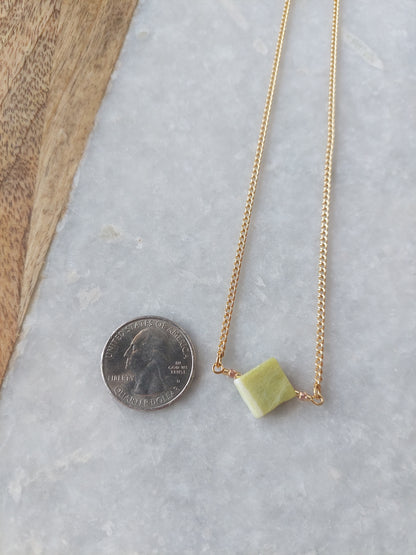 Green Jade Bar Necklace