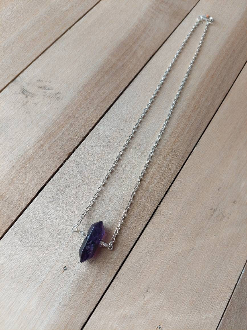 Amethyst Necklace, Amethyst Pendant, Amethyst Jewelry, Stone Necklace, Pendant Necklace, Crystal Necklace, Purple Necklace, Stone Necklace