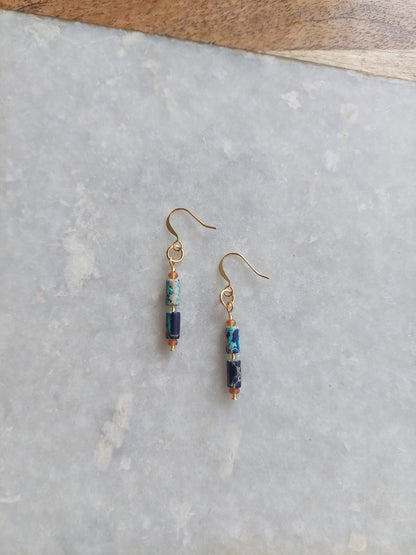 Jasper Earrings, Sediment Jasper Earrings, Festival Earrings, Gem Jewelry, Blue Earrings, Rock Earrings, Geode Earrings, Funky Earrings